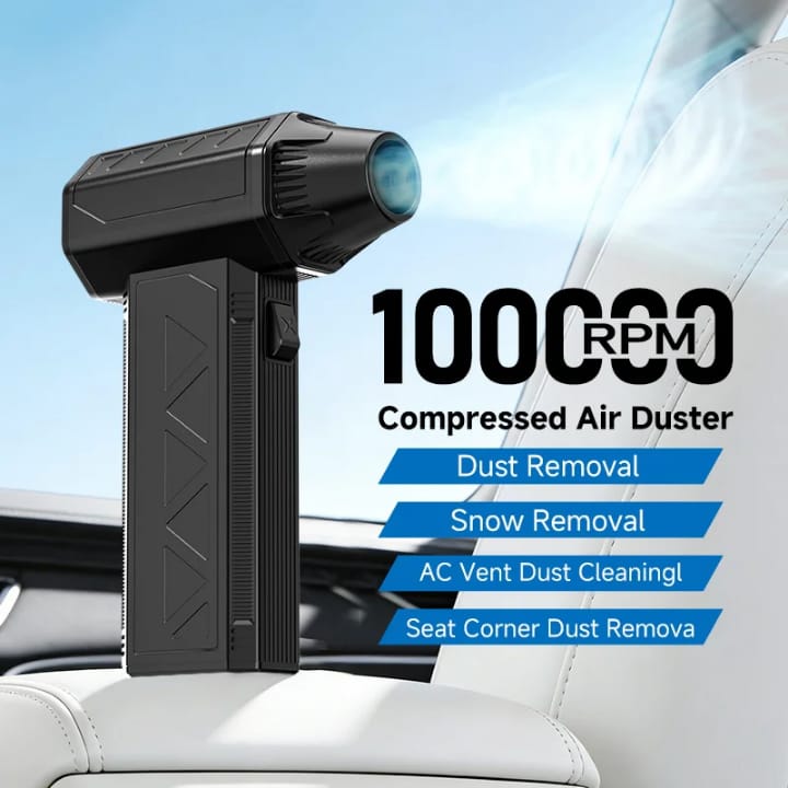 Mini Cordless Air Duster 100000RPM | High‑Pressure Brushless Motor 2‑in‑1 Blower & Vacuum