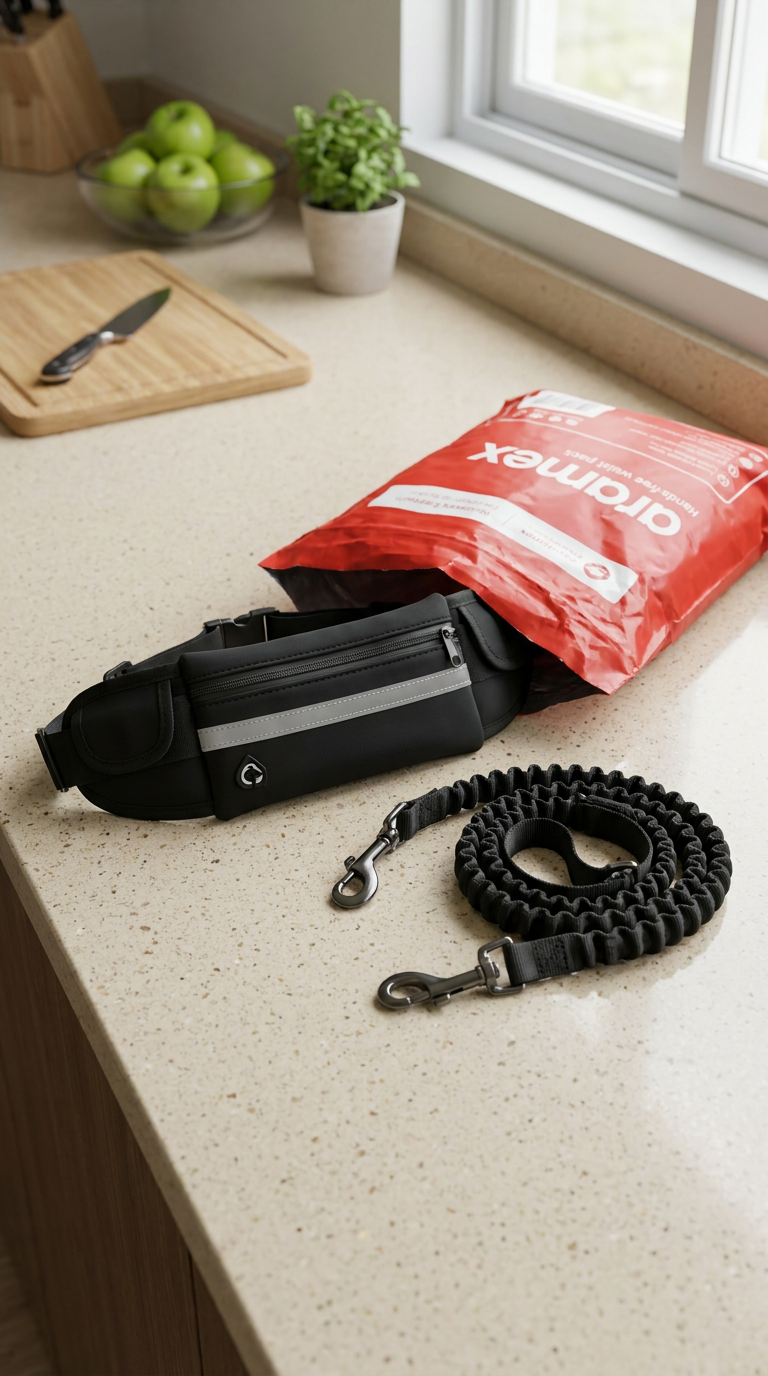 Hands‑Free Dog Running Leash with Waist Pack