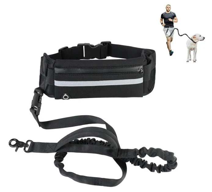 Hands‑Free Dog Running Leash with Waist Pack