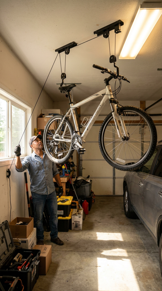 Bike Storage System – Ceiling Lift Rack MTB & Road Bikes South Africa